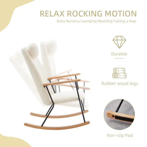 Modern Rocking Chair Comfortable Side Chair For Children's Room, Bedroom, Living Room